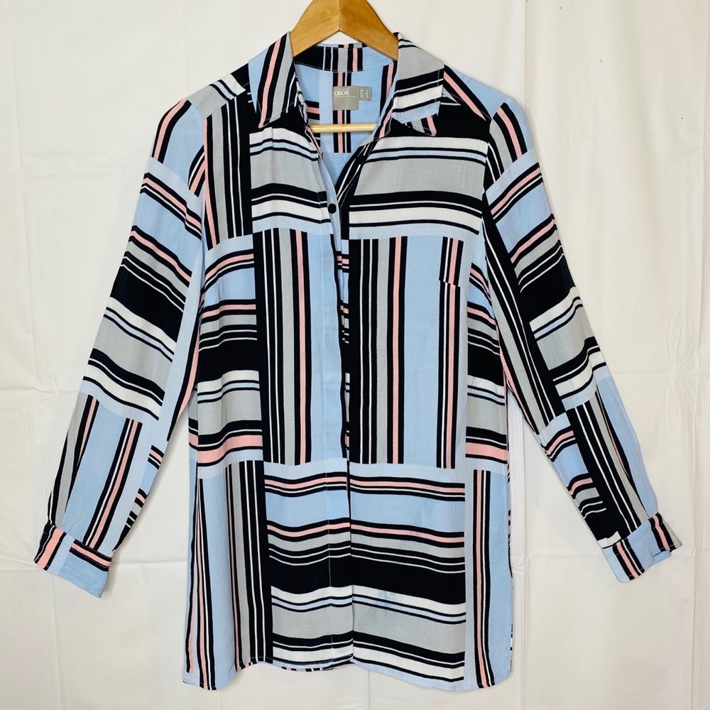 Asos Button Down Back Split Blouse Shirt - 4 - image 3